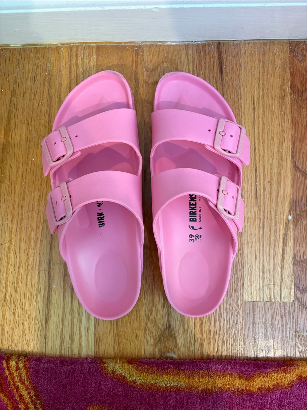 Birkenstock Pink EVA Double-Strap Slides